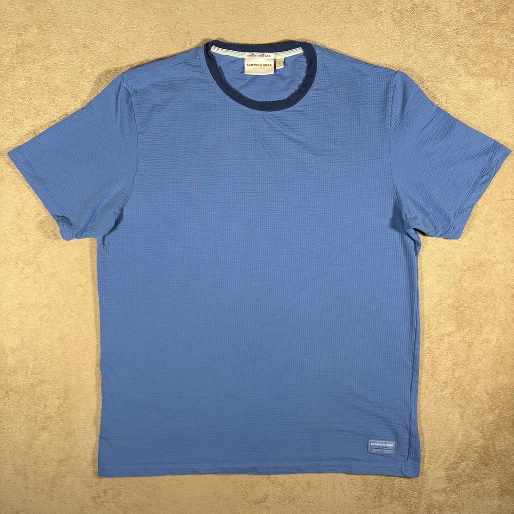 Scotch & Soda Amsterdam Short Sleeve Tee Shirt Blue Men's Size‎ X-Large